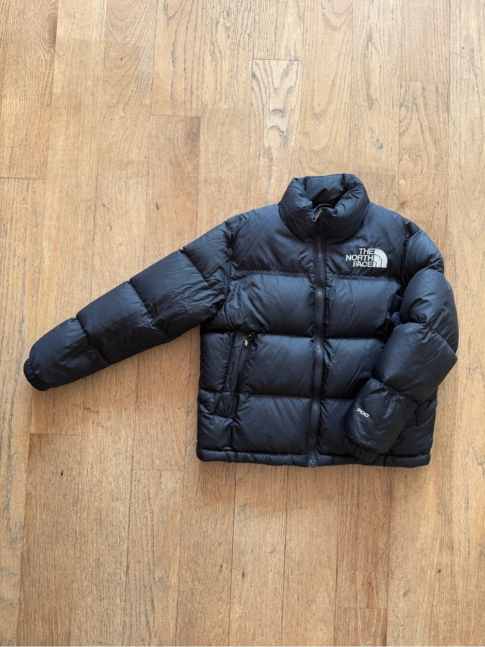 The North Face Black Kids Puffer Jacket with High Collar